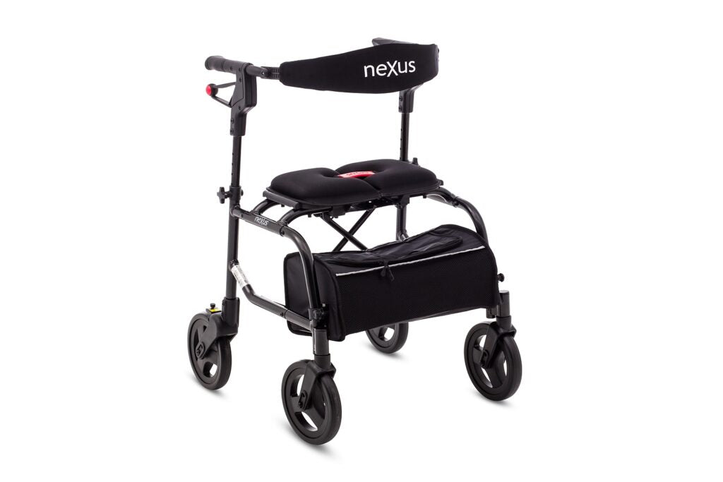 Nexus 3 Rollator Bundle: Nexus 3 Rollator, Cup Holder, Wide Back Strap, Thicker Seat Pad