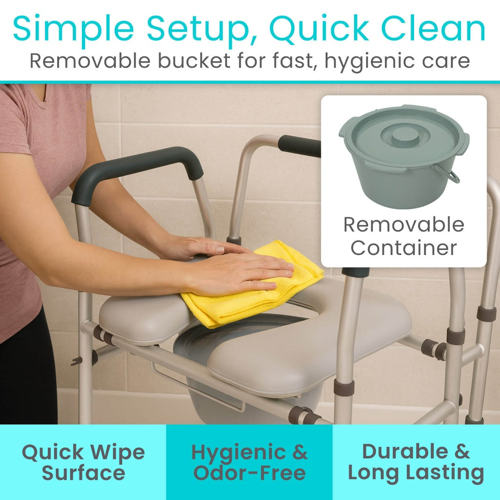 Vive Padded Commode Removable Container
