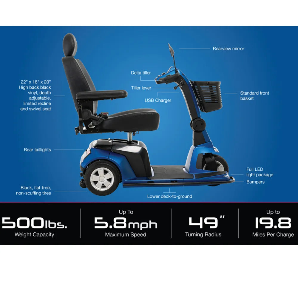 Pride - Maxima 3 Wheel Mobility Scooter - HCPCS Code K0802