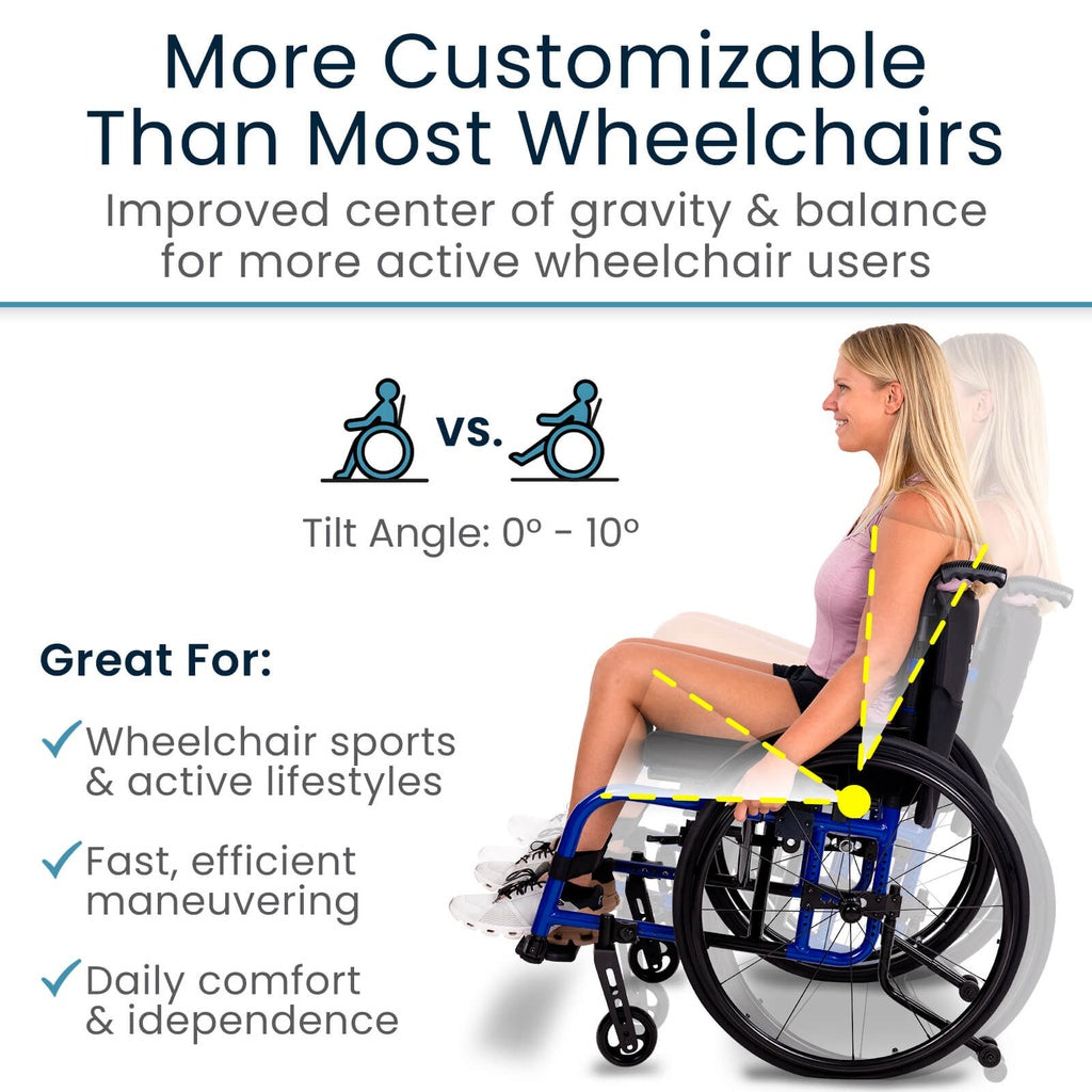 Vive - Wheelchair - Active Wheelchair - 15.5" - 275lbs - Blue