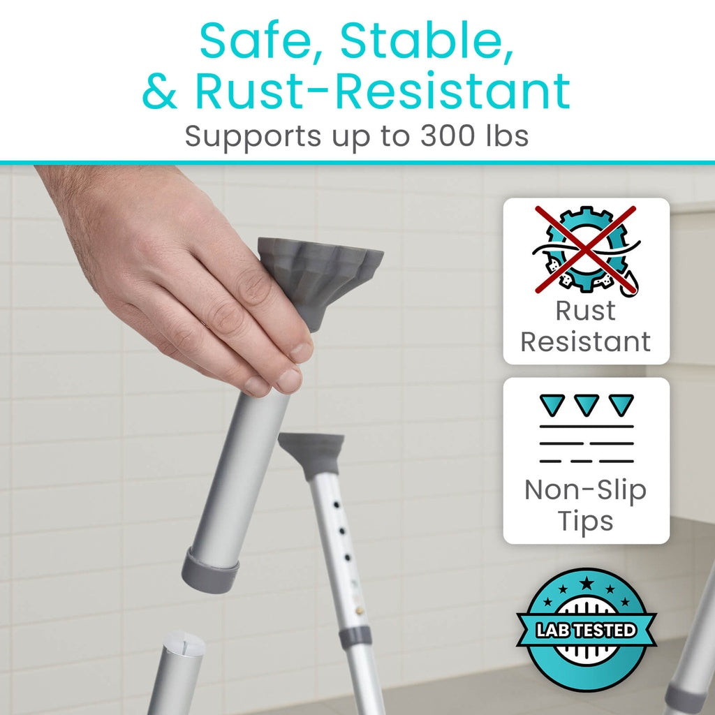Vive - EasyRinse Shower Chair, 300lb Capacity, Wide, Contoured Seat, Corrosion-Resistant Frame