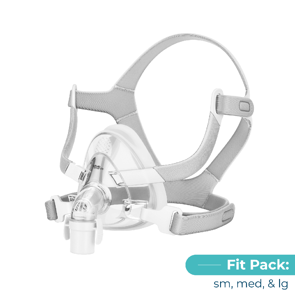 Vive - ViveBreathe - Comfort+ Full Face CPAP Mask Fit Pack - Small, Medium, Large - Fit Pack - First Time User