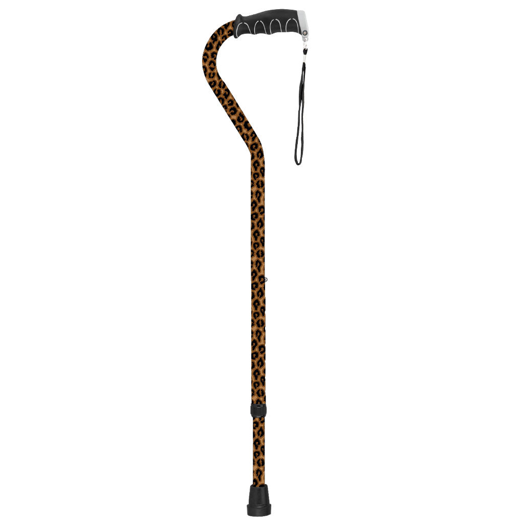 Vive - Offset Cane - Black, Teal, Purple, Black or White Butterfly, Blue Floral, Leopard, Blue Burst, Grey Poly - HCPCS: E0100