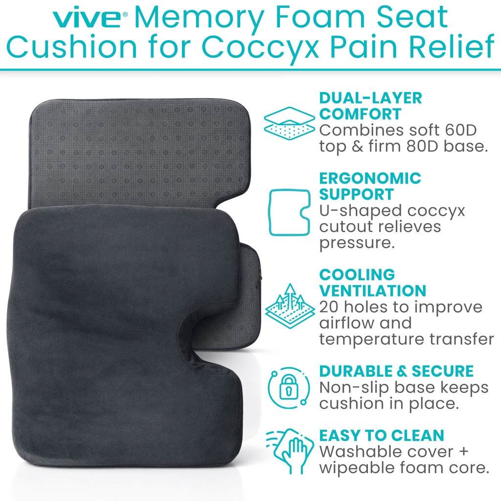 Vive - Memory Foam Seat Cushion
