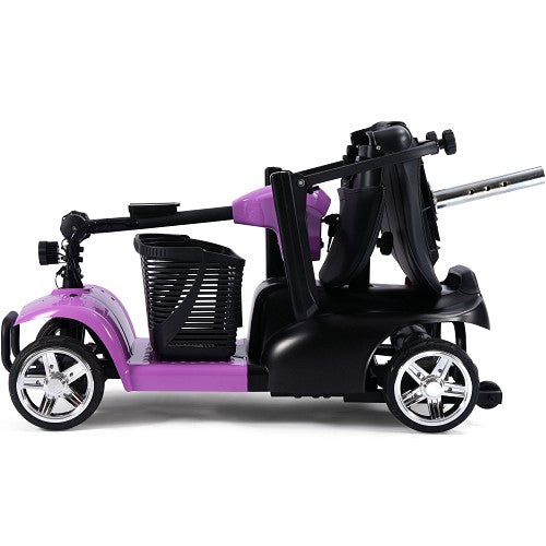 Folded Purple View MotoTec - Mobility Scooter 24v 250w