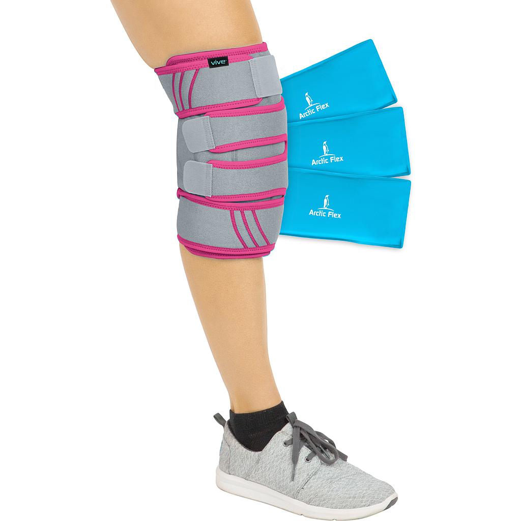 Vive - Cold Therapy - Knee Ice Wrap - Black, Grey, Black/Grey, or Grey w/Pink - HCPCS: A9273