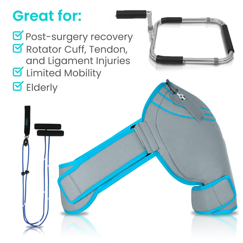 Vive - Cold Therapy - Shoulder Recovery Kit - Shoulder Pulley, Shoulder Compression Ice Pack, & Bed Assist Foot Bar
