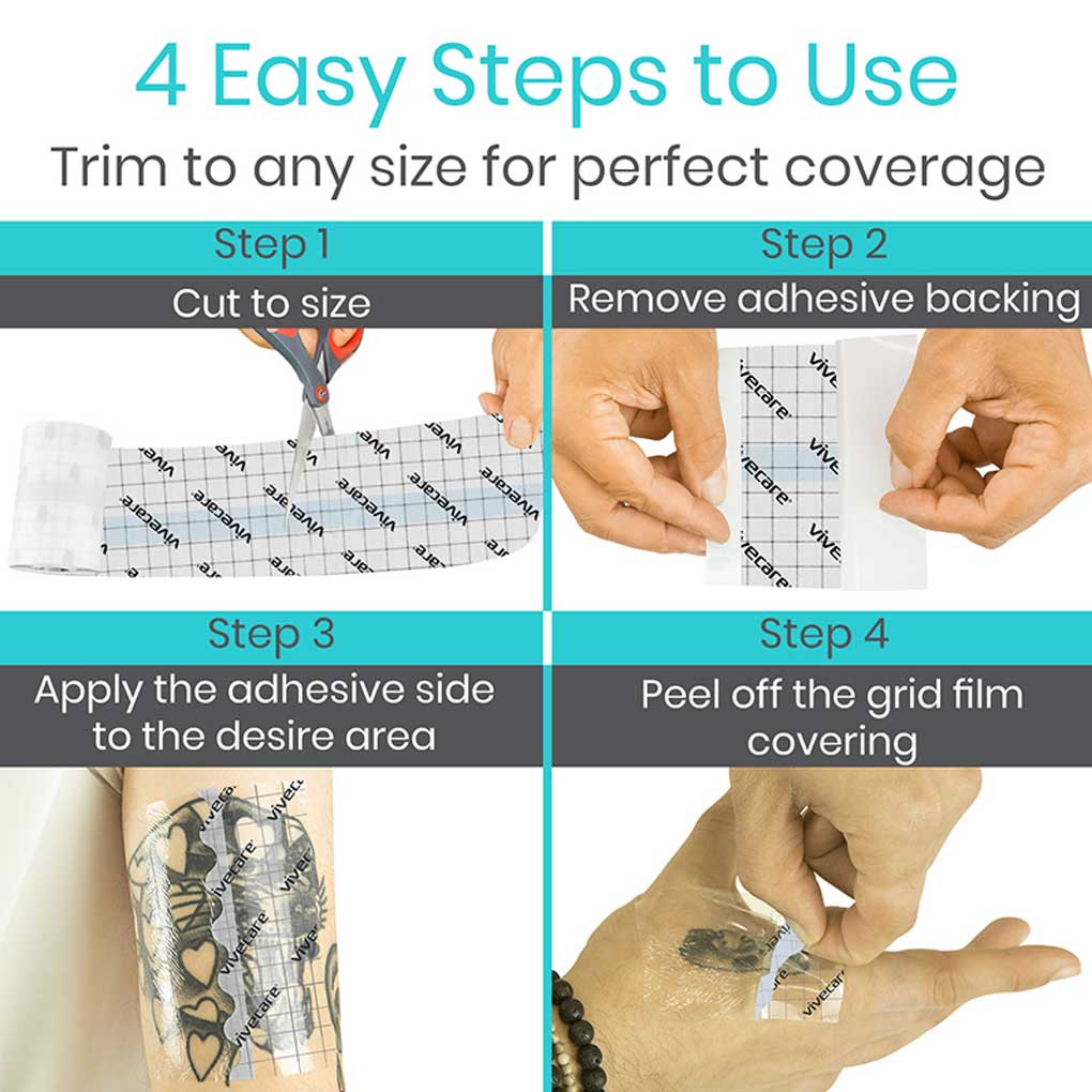 Vive -ViveCare - Bandages - Transparent Adhesive Bandage - 2", 4", 6", or 8"