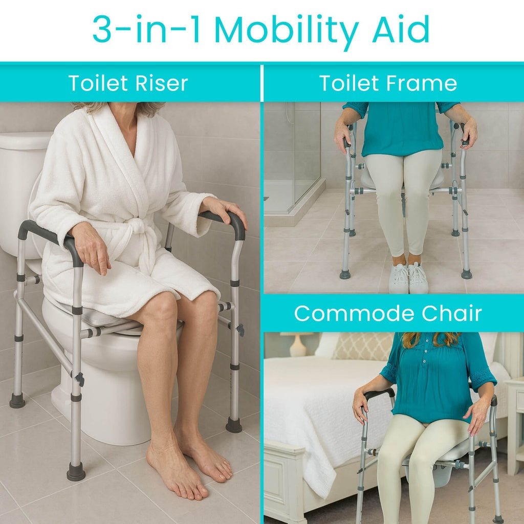 Vive - 3 in 1 Padded Commode Mobility Aide