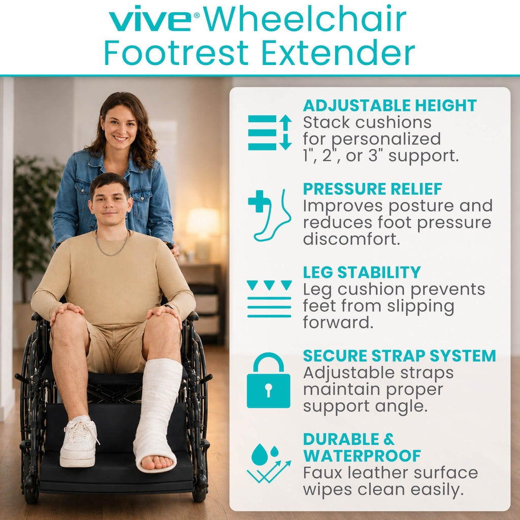 Vive - Wheelchair - Wheelchair Footrest Extender - 16"-18", 18"-20", or 20"- 22" - HCPCS: E0995