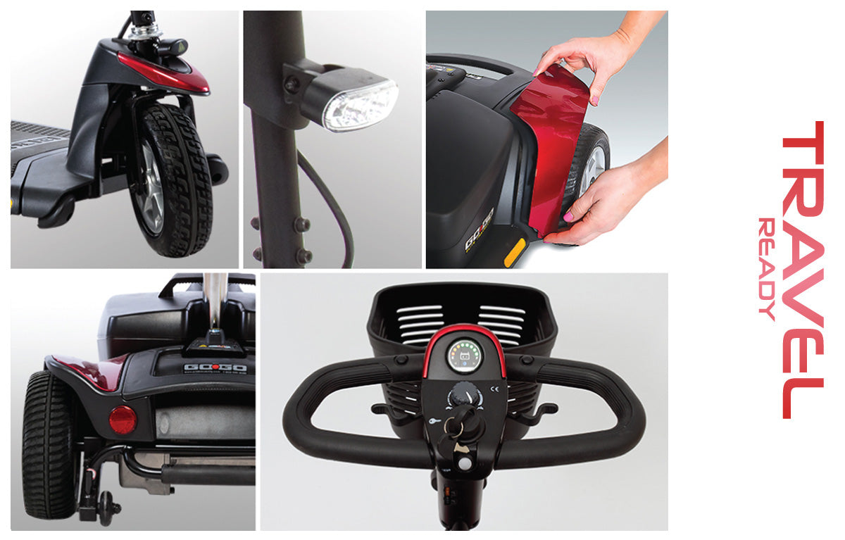 Pride - Go Go Sport 3 Wheel Travel Mobility Scooter - HCPCS Code: K0801