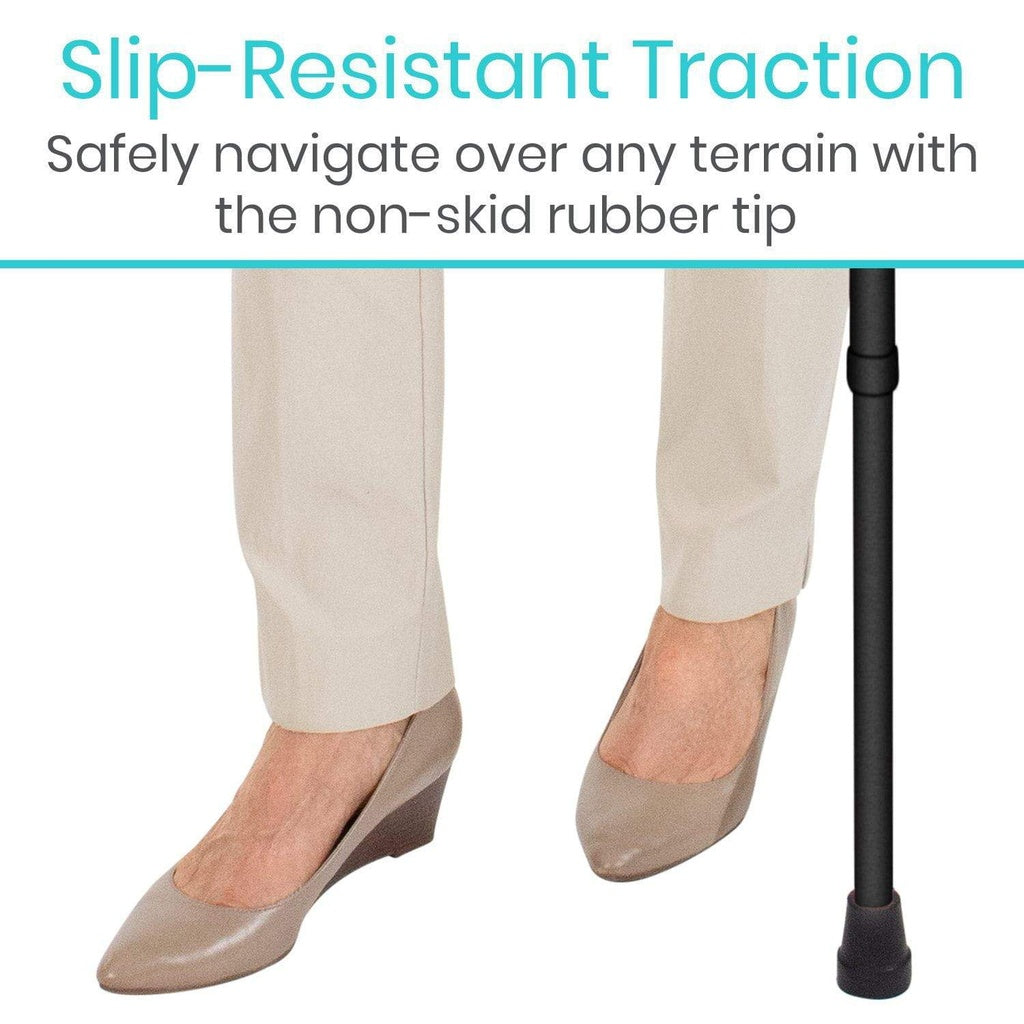 Vive - Offset Cane - Black, Teal, Purple, Black or White Butterfly, Blue Floral, Leopard, Blue Burst, Grey Poly - HCPCS: E0100