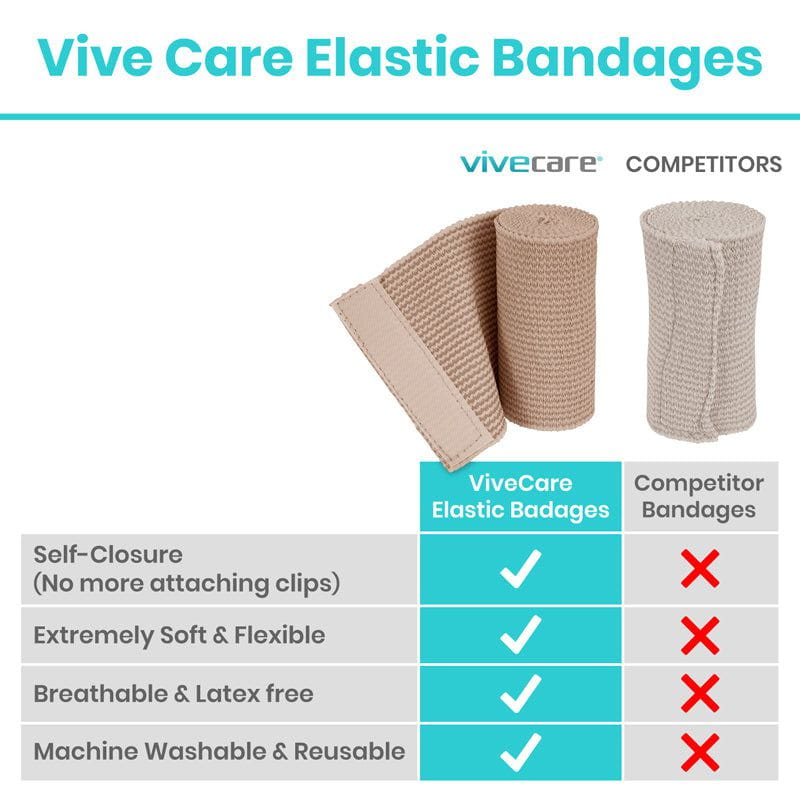 Vive - ViveCare - Bandages - Elastic Bandage Rolls - 2", 3", 4", or 6"