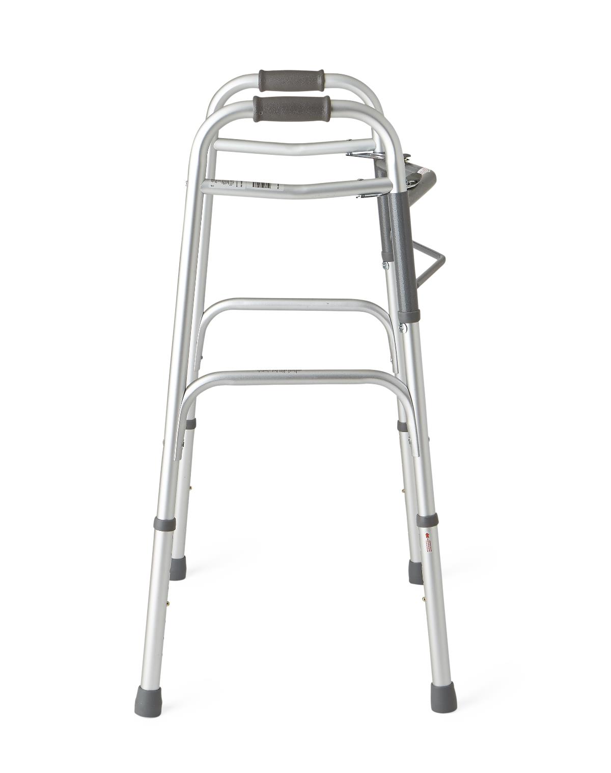 Medline Two-Button Folding Walker without Wheels