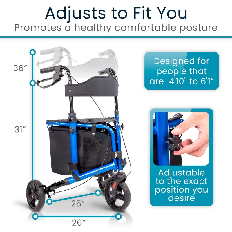 Vive Tri-Rollator With Seat