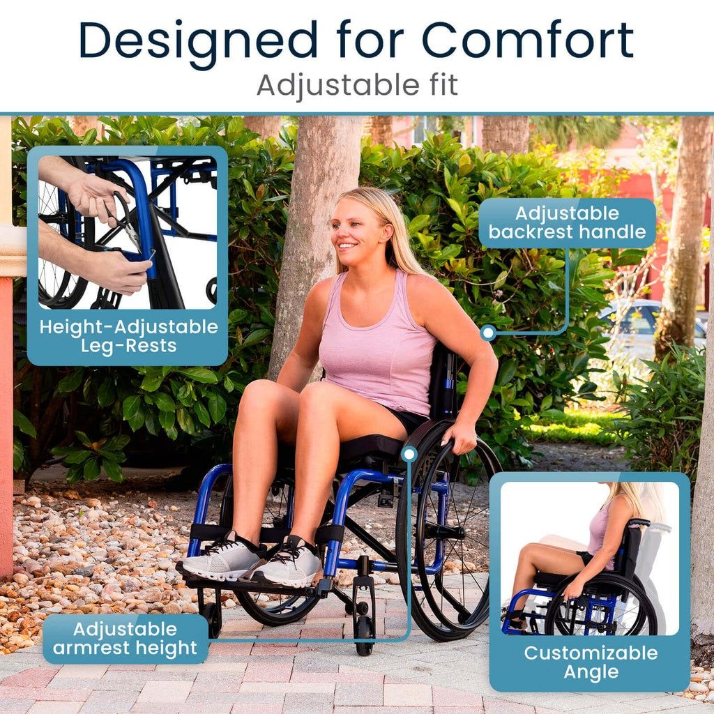Vive - Wheelchair - Active Wheelchair - 15.5" - 275lbs - Blue