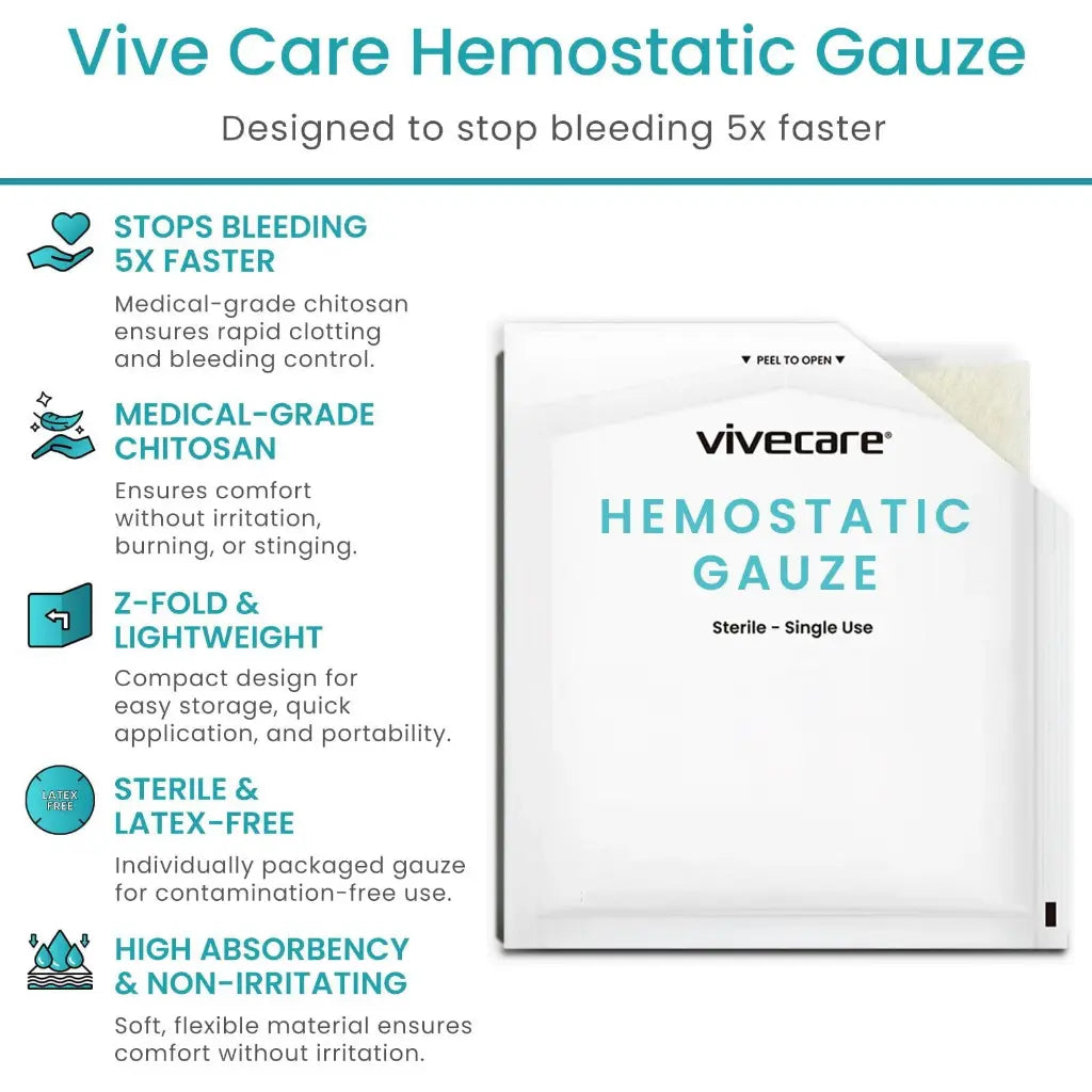Vive - ViveCare - Hemostatic Gauze - 2"x2" & 4"x4"