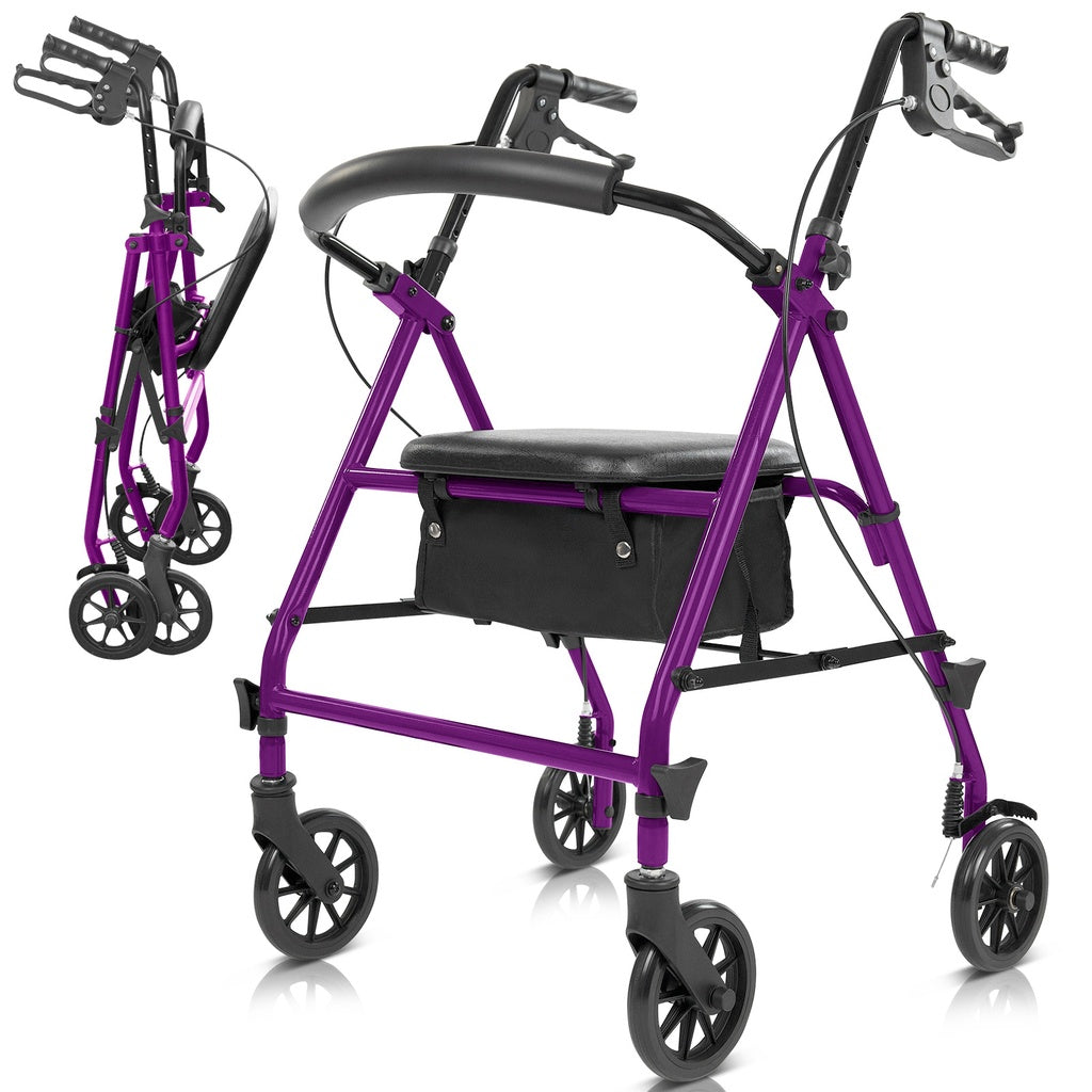 Vive - Core Rollator - 6" wheel - Black or Purple - HCPCS: E0143, E0156