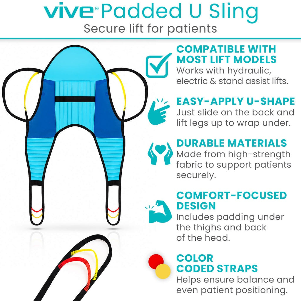 Vive - Patient Lift U-Sling - Small, Medium, Large, or X-Large - HCPCS: E0621