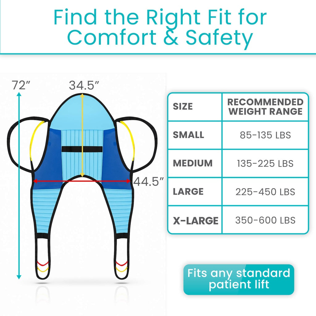 Vive - Patient Lift U-Sling - Small, Medium, Large, or X-Large - HCPCS: E0621