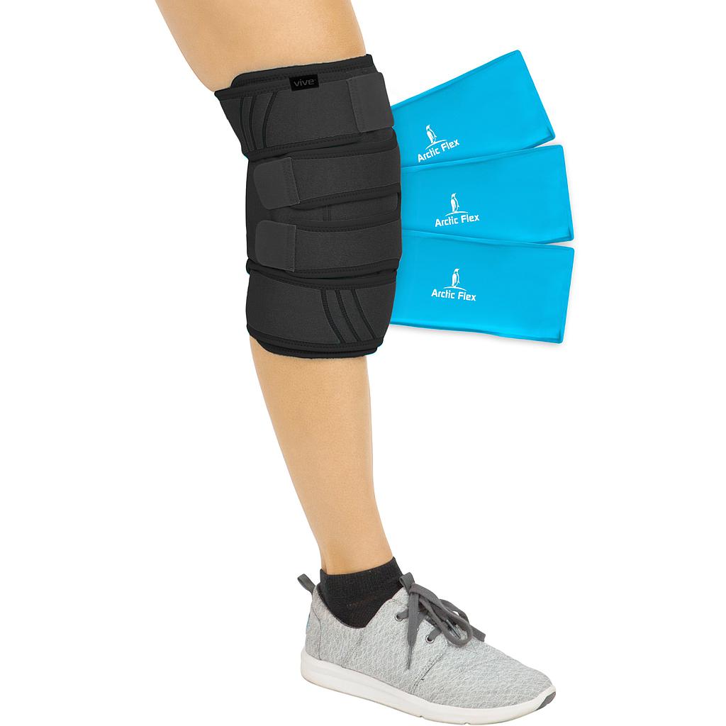Vive - Cold Therapy - Knee Ice Wrap - Black, Grey, Black/Grey, or Grey w/Pink - HCPCS: A9273