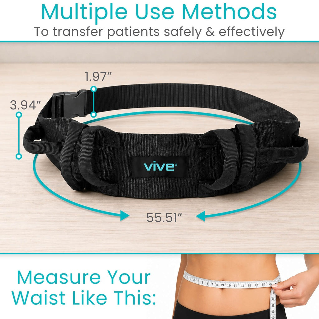Vive - Walking Aid - Transfer Belt with Handles - Plastic Buckle - HCPCS: E0700