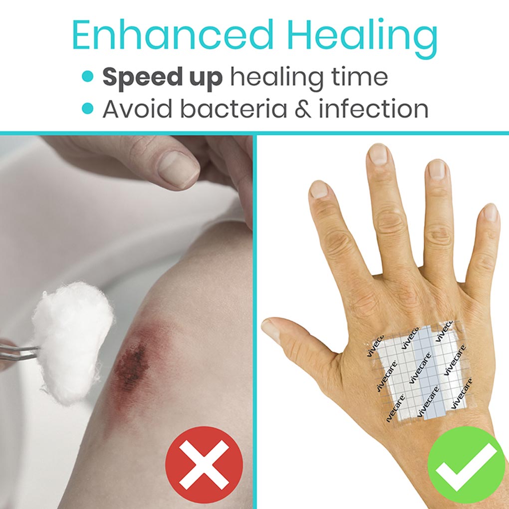 Vive -ViveCare - Bandages - Transparent Adhesive Bandage - 2", 4", 6", or 8"