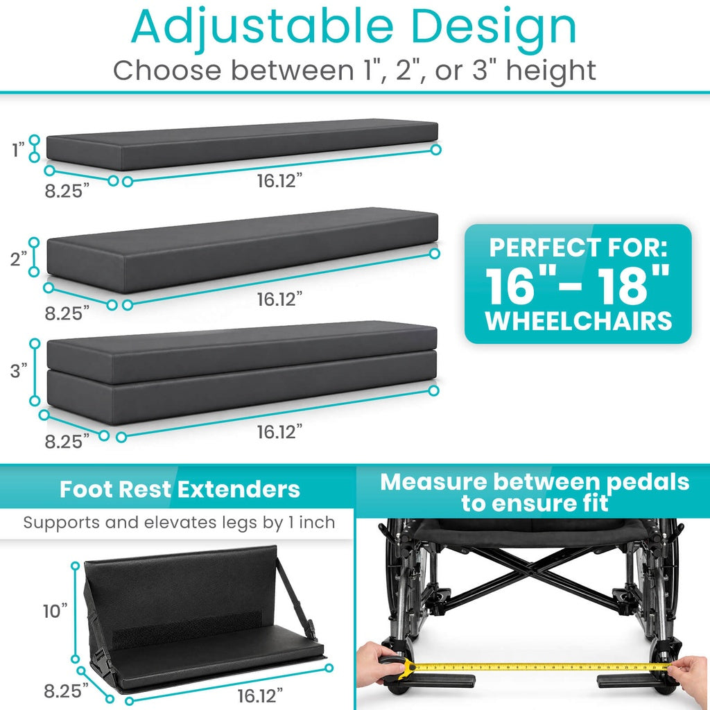 Vive - Wheelchair - Wheelchair Footrest Extender - 16"-18", 18"-20", or 20"- 22" - HCPCS: E0995