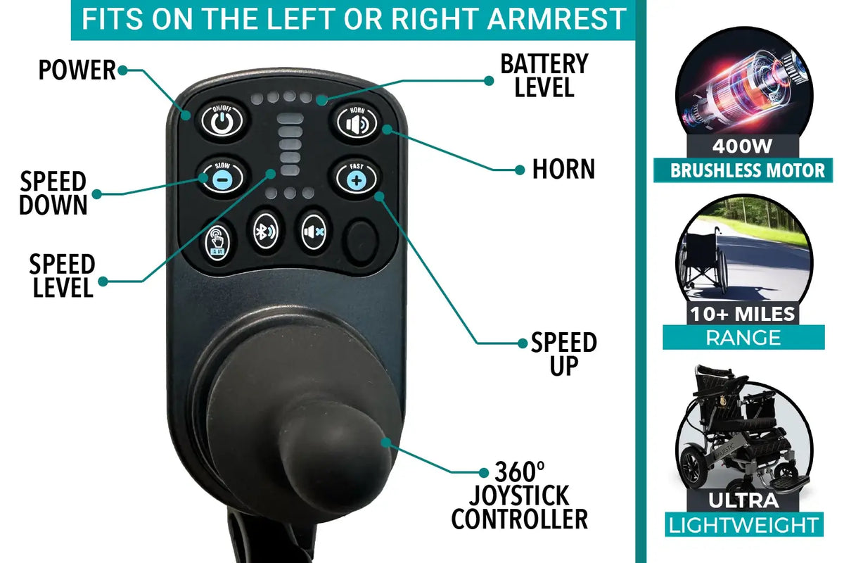 Comfy Go - X-Lite Ultra Lightweight Foldable Electric Wheelchair For Travel