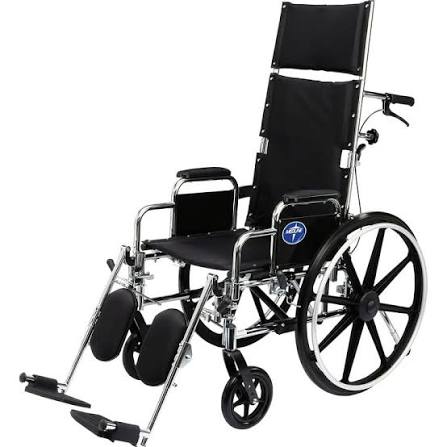 Medline - Excel Reclining Wheelchair - Removable Desk-Length Arms & Elevating Leg Rests, 350 lb -  22" - HCPCS: K0007 + E1226 + E2201 + E0971 + E0966 + K0195 OR E0990