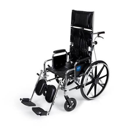 Medline - Excel Reclining Wheelchair - Removable Desk-Length Arms & Elevating Leg Rests, 350 lb -  22" - HCPCS: K0007 + E1226 + E2201 + E0971 + E0966 + K0195 OR E0990