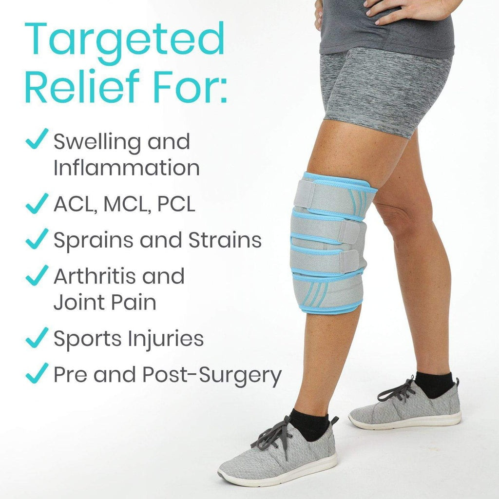 Vive - Cold Therapy - Knee Ice Wrap - Black, Grey, Black/Grey, or Grey w/Pink - HCPCS: A9273