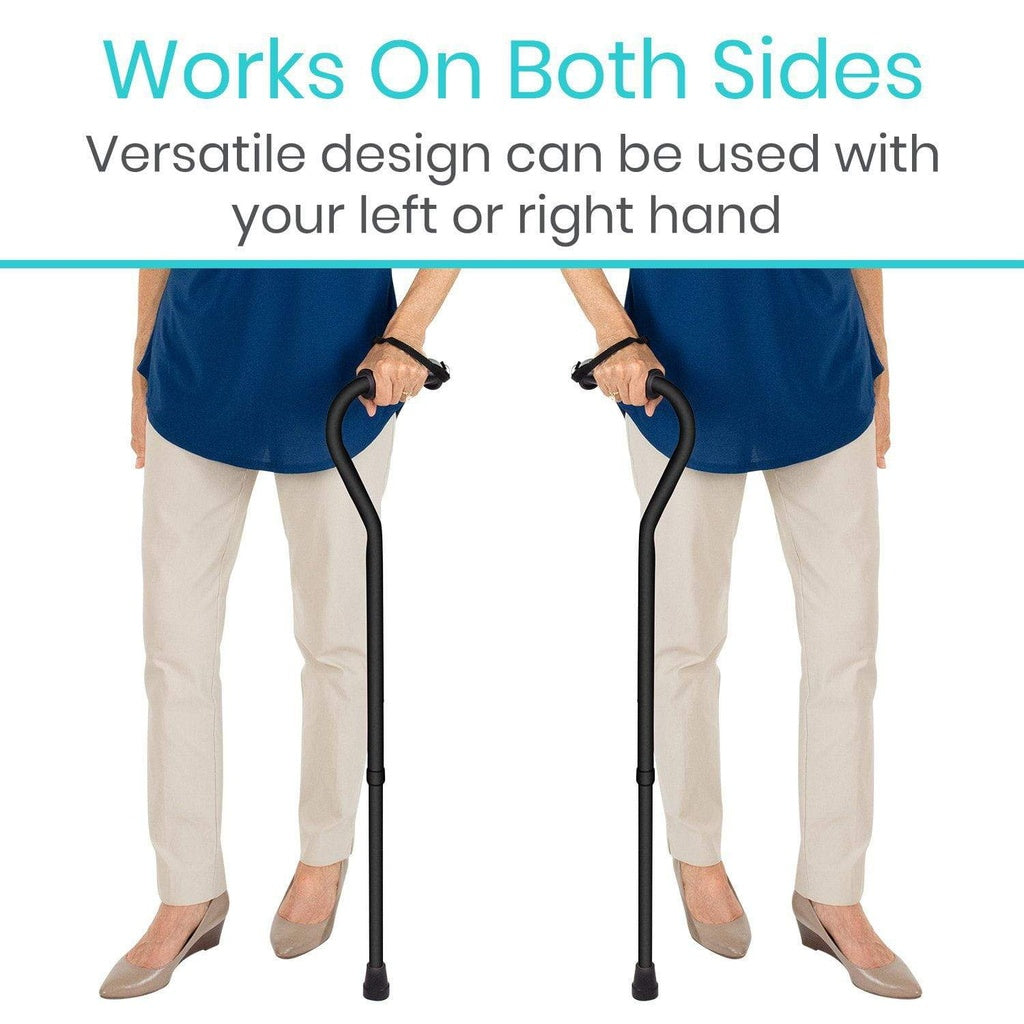 Vive - Offset Cane - Black, Teal, Purple, Black or White Butterfly, Blue Floral, Leopard, Blue Burst, Grey Poly - HCPCS: E0100