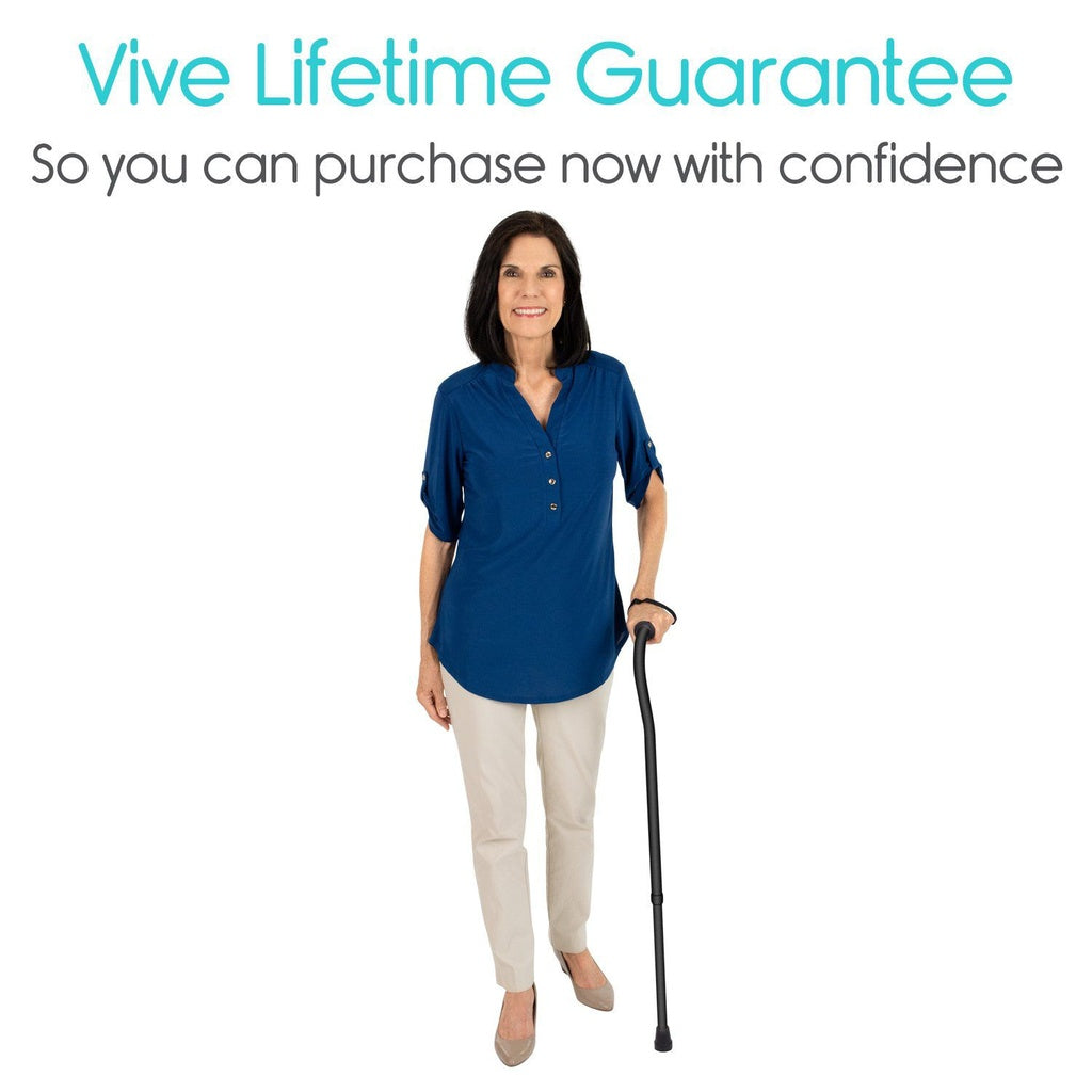 Vive - Offset Cane - Black, Teal, Purple, Black or White Butterfly, Blue Floral, Leopard, Blue Burst, Grey Poly - HCPCS: E0100