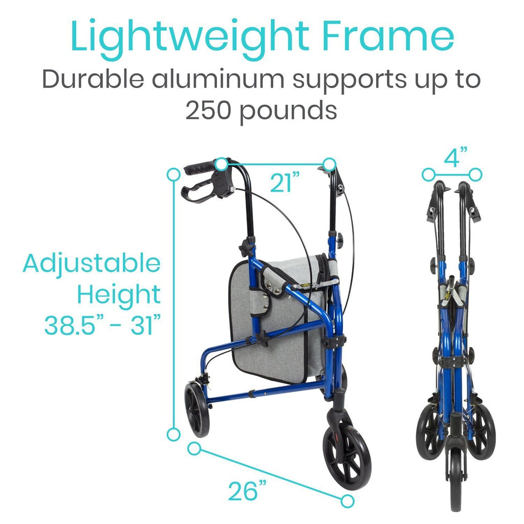 Vive - Rollator - Tri-Rollator - Black, Blue, or Purple
