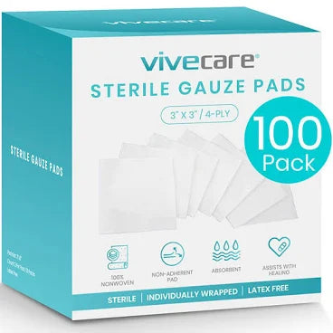 Vive - ViveCare - Gauze - Gauze Pads (Sterile) - 3"x3" & 4"x4"