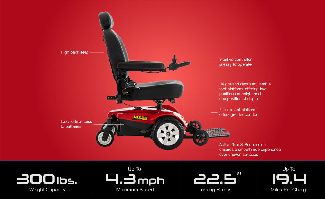 Pride - Jazzy Select Elevated Power Chair - Wheelchair
