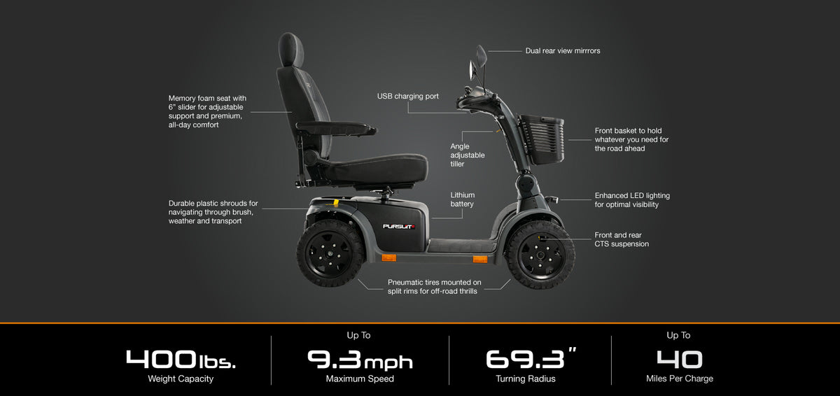 Pride - Pursuit 2 Outdoor Mobility Scooter