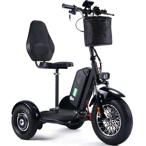 MotoTec - Electric Trike 48v 900w Lithium, Black, Three Wheel Electric Scooter
