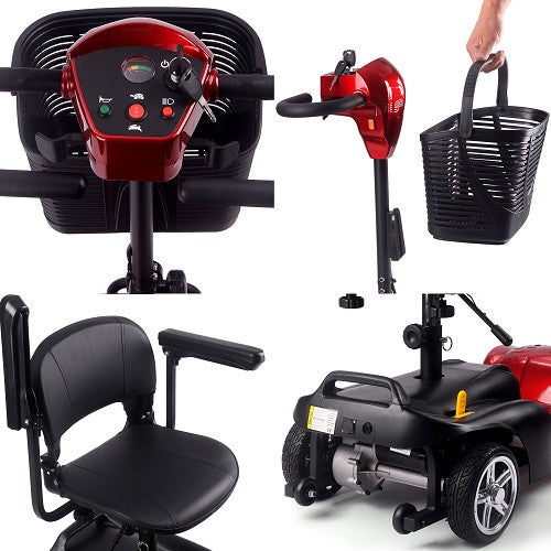 MotoTec - Mobility Scooter 24v 250w, 4 Wheel Scooter Blue, Pink, Red, Silver