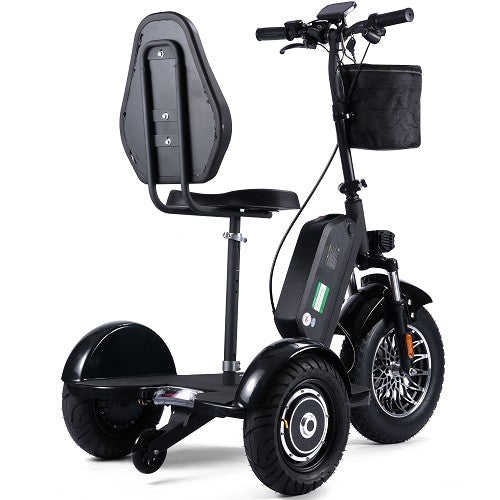 MotoTec - Electric Trike 48v 900w Lithium, Black, Three Wheel Electric Scooter