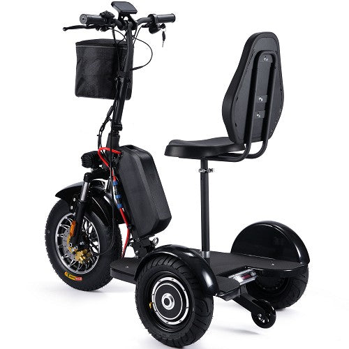 MotoTec - Electric Trike 48v 900w Lithium, Black, Three Wheel Electric Scooter