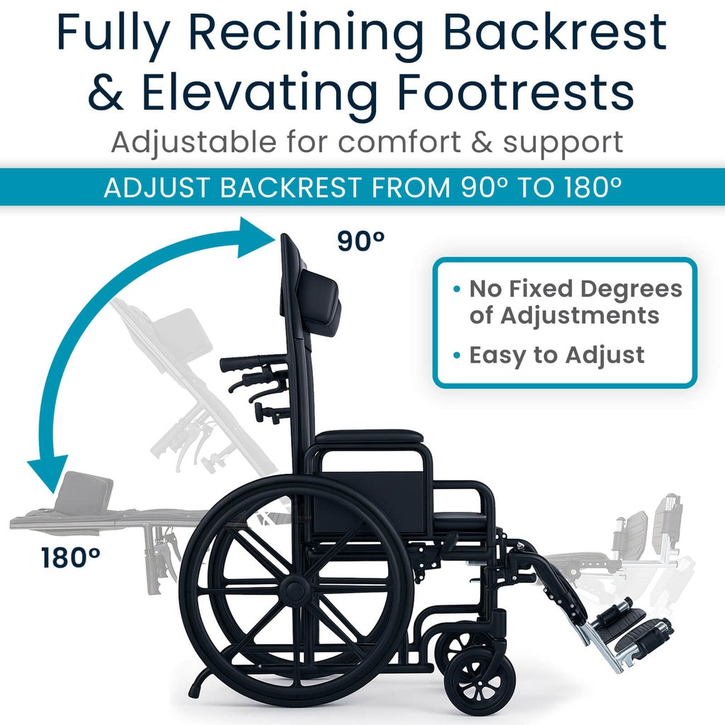 Vive Reclining Wheelchair With Headrest